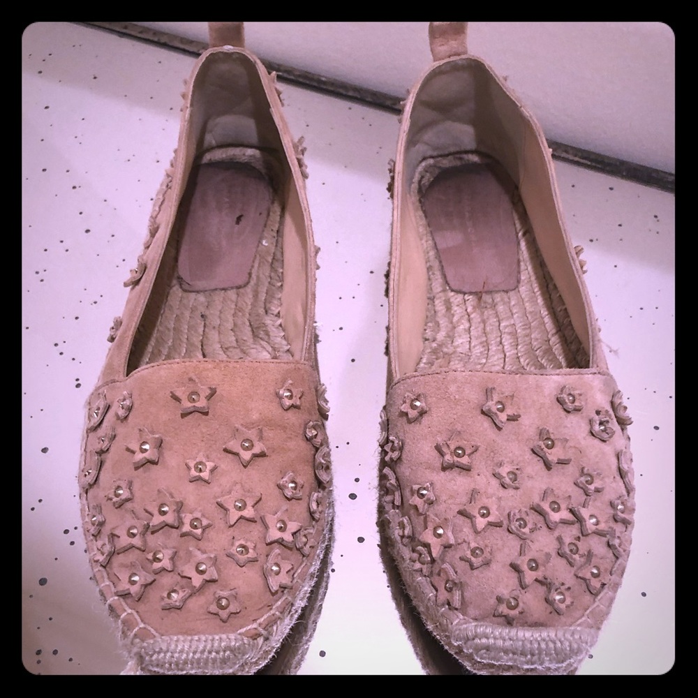 RARE Zara STAR studded suede slides